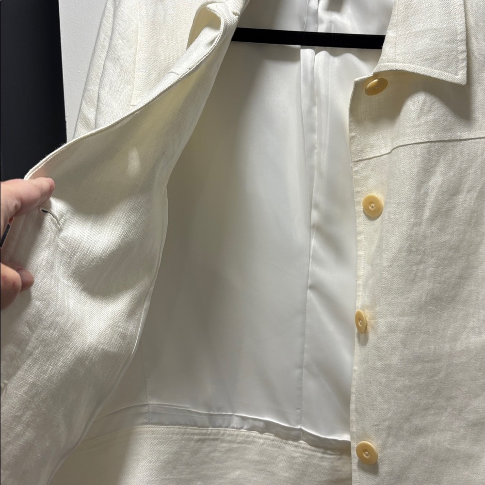 Talbots Cream Linen Jacket - Picture 3 of 6